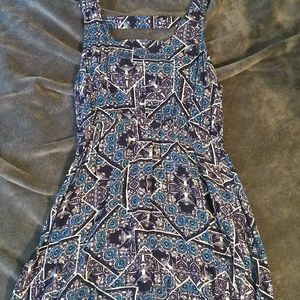 blue pattern dress
